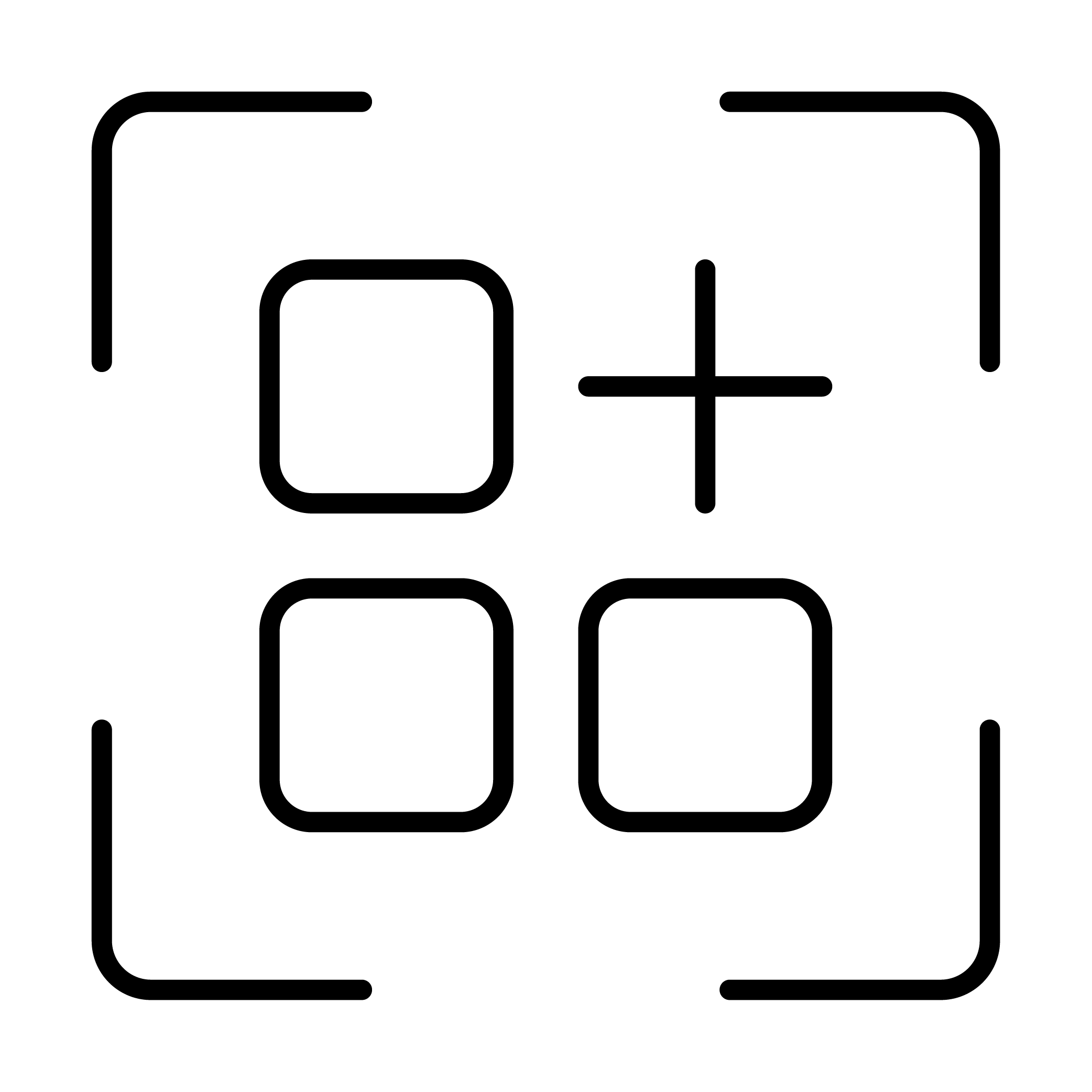Grid plus icon